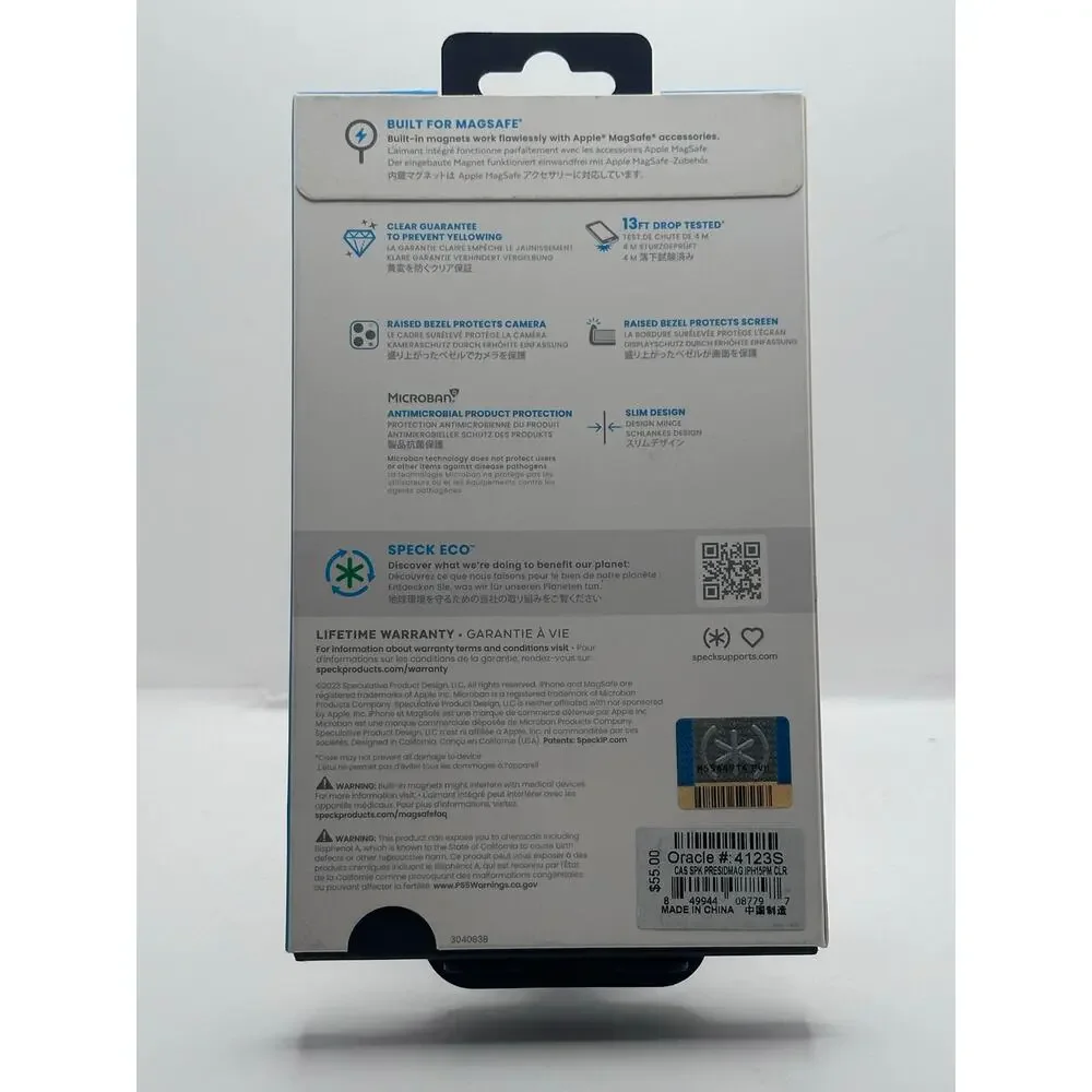 Speck Presidio Perfect-Clear iPhone 15 Pro Max MagSafe Case NWT MSRP: $55.00